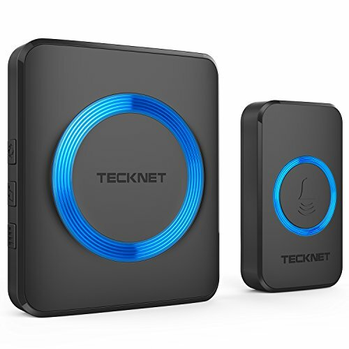 TECKNET Türklingel Funkklingel Set Schnurlos Wasserdicht Reichweite 300m Schwarz