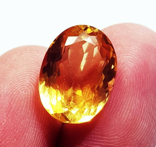 Loose Gemstone Citrine Oval Shape 8.05 Ct Transparent Certified 14.80 MM - Picture 4 of 6
