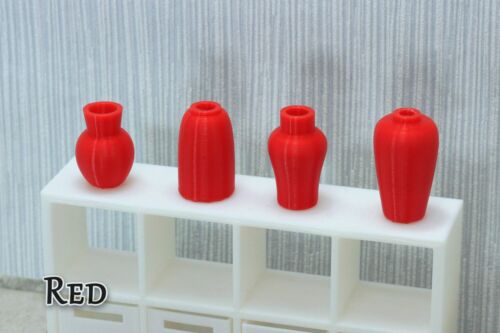 Set Of Four Small Vases - Dollhouse Miniature 1:12 Miniature Dollhouse Furniture - Picture 7 of 34