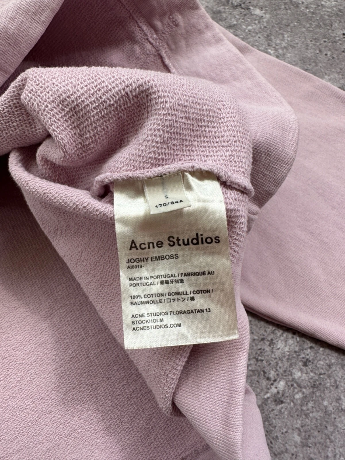 Felpa con cappuccio da donna rosa Acne Studios Joghy Emboss taglia: S