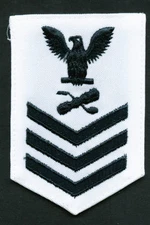 USN FEMALE RATE ML1 MOLDER WORN ON WHITE UNIFORM