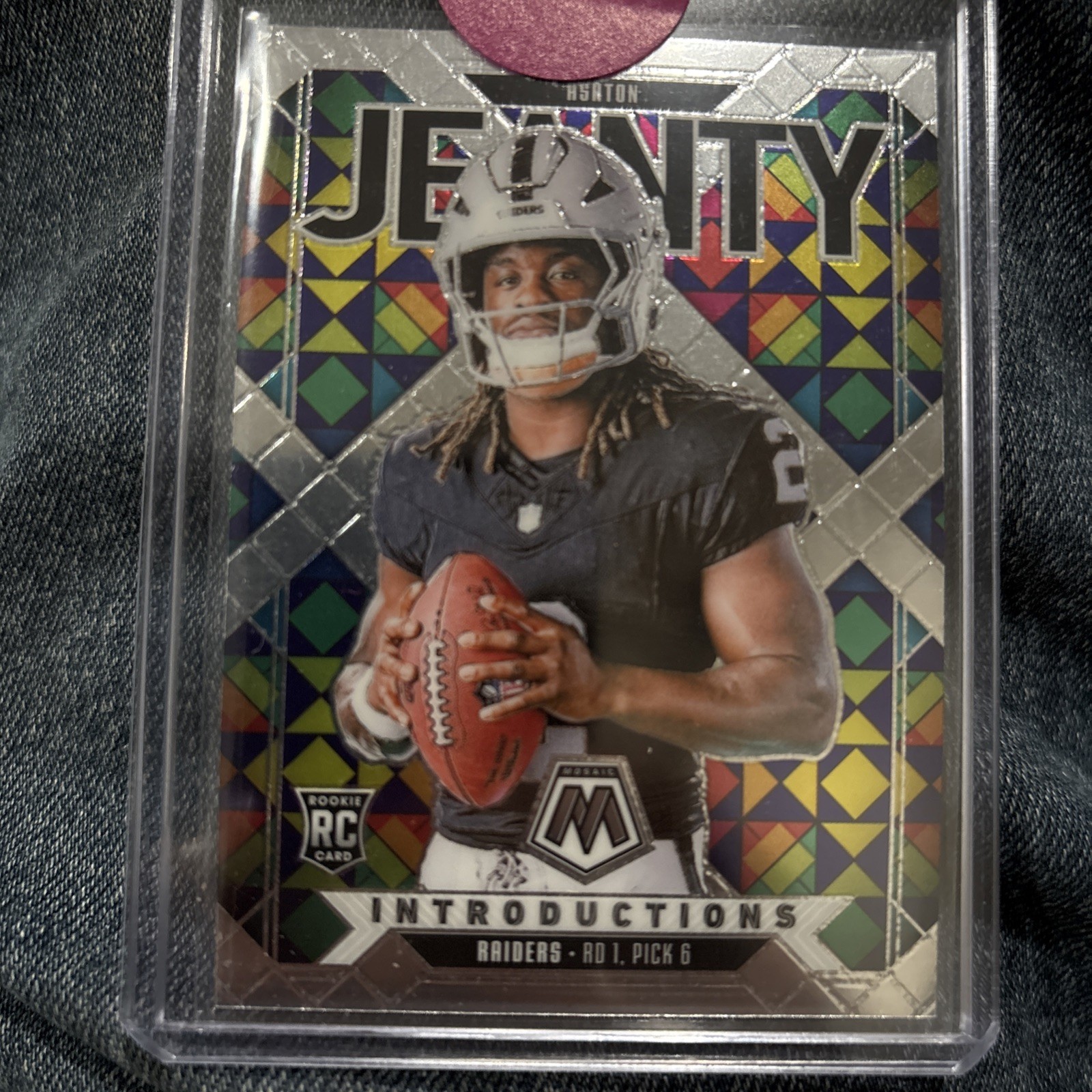 2025 Mosaic Ashton Jeanty Introductions RC Mosaic Choice Silver Prizm #3 Raiders