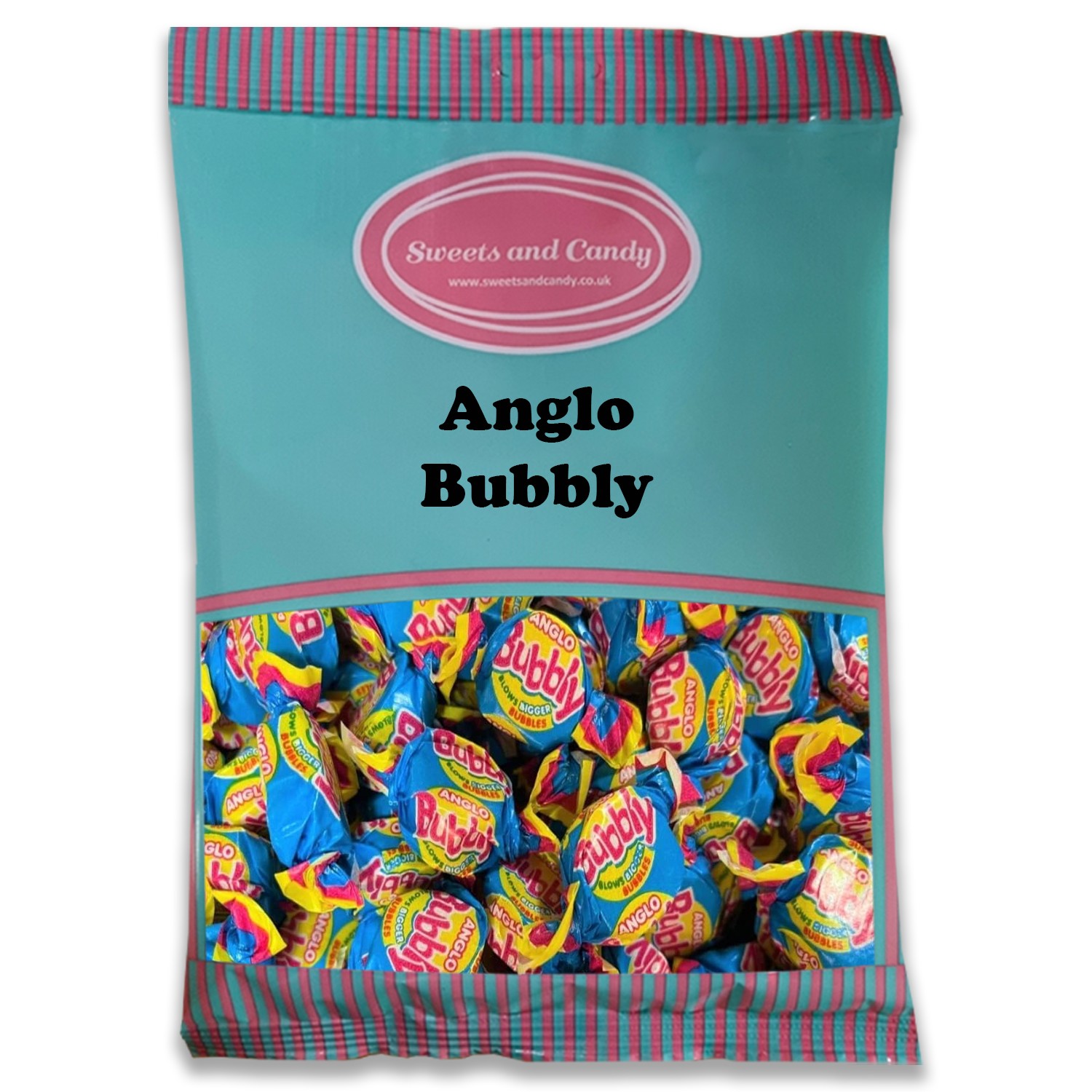 Anglo Bubbly Bubblegum 1Kg - Retro Wrapped Bubblegum Approx 166 Pieces inside