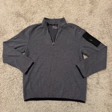 Fila Sport Sweatshirt Mens Medium Gray Long Sleeve Pullover 1/4 Quarter Zip