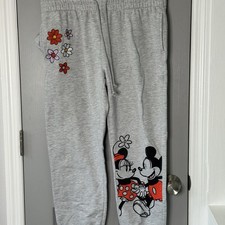Disney Mickey Friends Pants Youth XL Gray Heather Sweatpants Mickey Minnie