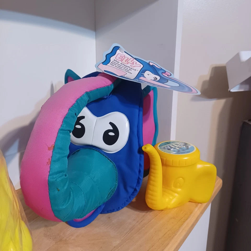 Bolsa de almuerzo Rubbermaid años 90 Elly The Elephant aislada cremallera vintage nueva con etiqueta Foto 2 de 4