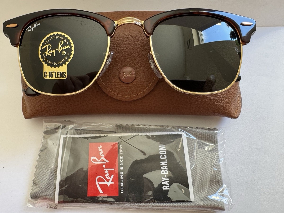 Ray-Ban Clubmaster Sunglasses The Classic Iconic 51mm Gloss Black