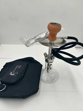 Hookah Shisha Heavy-Duty Stainless-Steel Complete set 14" travel size +soft case