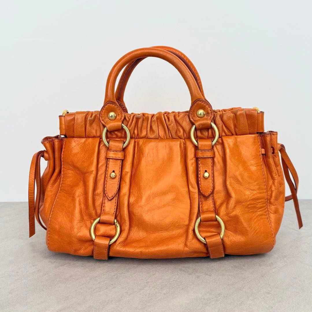 バッグ MIUMIU VITTELO LUX archive ribon bag Miu Miu Vitello Lux Ribbon 2Way Leather Handbag Shoulder Bag