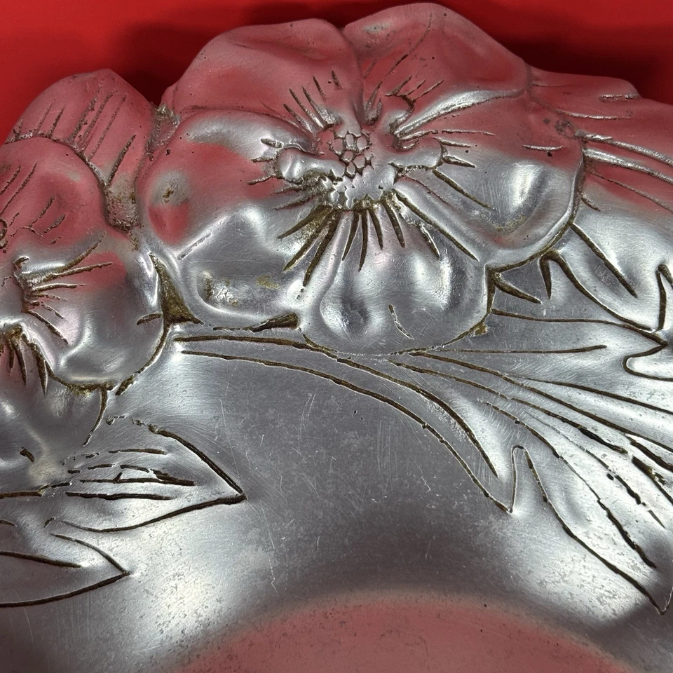 Vintage Mariposa large silver serving salad bowl with utensils - Image 2 of 4