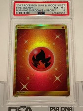 2017 POKEMON SUN & MOON BURNING SHADOWS #167 FIRE ENERGY CARD SECRET PSA 8 NM-MT