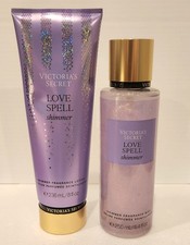 Victoria's Secret Love Spell Shimmer Body Lotion  Fragrance Mist Set of 2