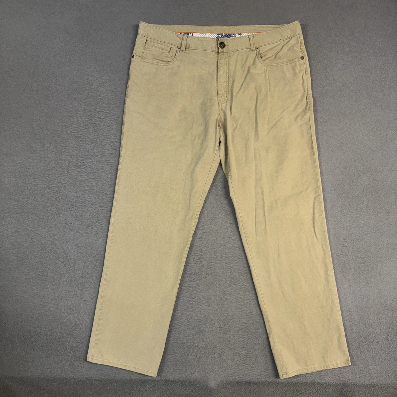 Tommy Bahama Pants Men's 40x32* Brown Relaxed Straight Cotton Blend Twill Preppy