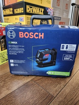 Bosch GLL100-42GL Green Cross-Line Laser Level Self-Leveling USB-C IP65