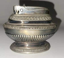 Vintage Ronson Queen Anne Table Top Silver Plated Cigarette Lighter-Newark NJ