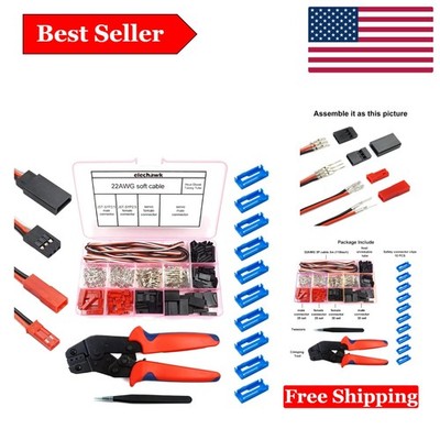 Complete 55 Set Servo Connector & Crimp Tool Bundle - For RC Vehicle Repairs