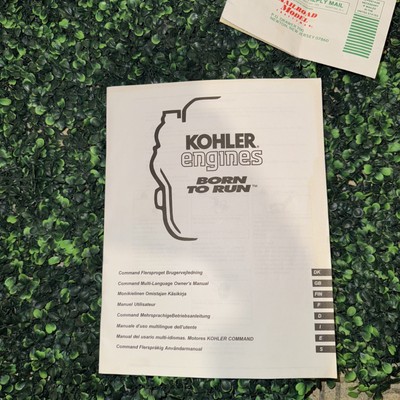 Kohler Engines  Burn To Run Multi-Language Owner's Manual