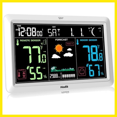 Weather Station with Atomic Clock Indoor Outdoor Thermometer Wireless, Humidi...