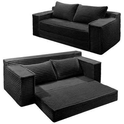 75'' 2-in-1 Convertible Sofa Bed Folding Couch Bed with 2 Pillows Pull Out Couch