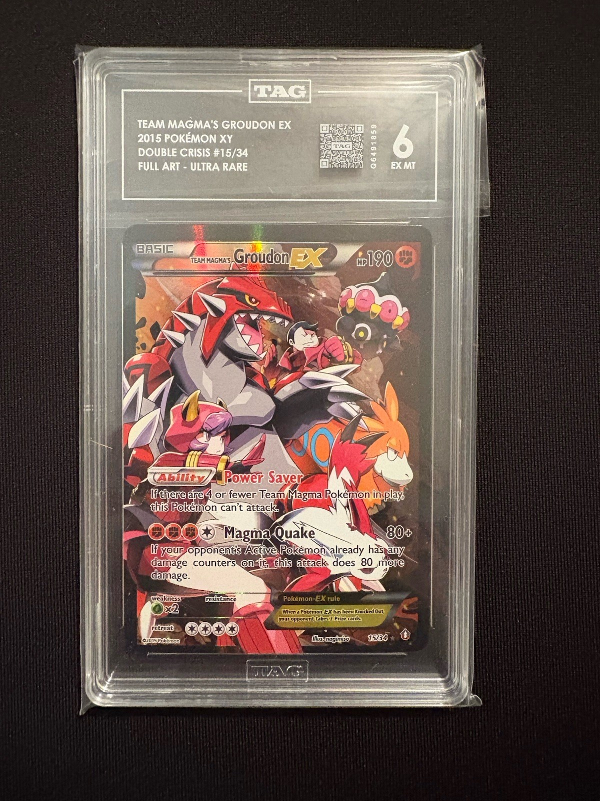 Pokemon TCG 2015 Team Magma's Groudon EX XY Double Crisis #15/34 TAG 6 EX MT