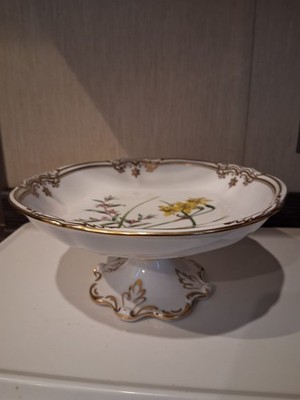 ATEMBERAUBENDE SPODE CHINA ENGLAND STAFFORD BLUMEN KOMPORT ODER SOCKELSCHALE NEUWERTIG!