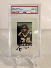1999 Score - Ricky Williams #RW-34 🔥Rare Auto🔥 PSA 10 Low POP (RC)