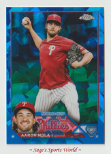 2023 Topps Chrome Baseball Sapphire #278 Aaron Nola - Philadelphia Phillies