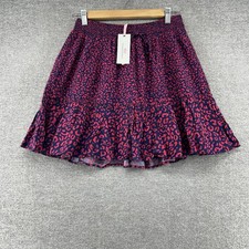 Vineyard Vines Skirt Women Size Medium Leopard Red Print Lined NEW