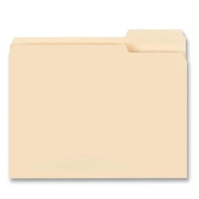 Business Source BSN16492 File Folder 8.5x11 0.75in Exp 1/3 Tab Manila