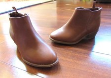 OLD NAVY  Little Girl's Sz 12  Chestnut VEGAN Faux Leather Western Ankle Boots