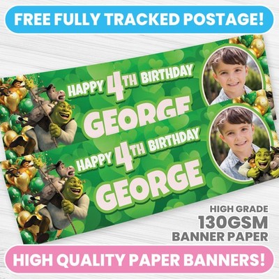 PERSONALISIERTES SHREK BANNER BELIEBIGER NAME SHREK PARTY FOTO BANNER