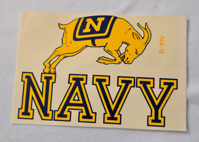 Vintage US Navy Naval Academy USNA Midshipmen Water Activated Sticker Decal