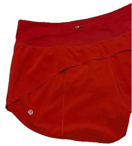 Lululemon Speed Up Short Long *4" Updated Fit Carnation Red Women Size 10 W7AYMT - Picture 5 of 12