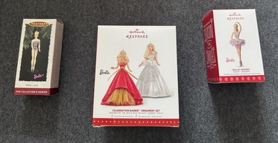 Hallmark Keepsake Barbie Debut 1959,Celebr. Ornament Set 2015,Ballet Wishes 2017