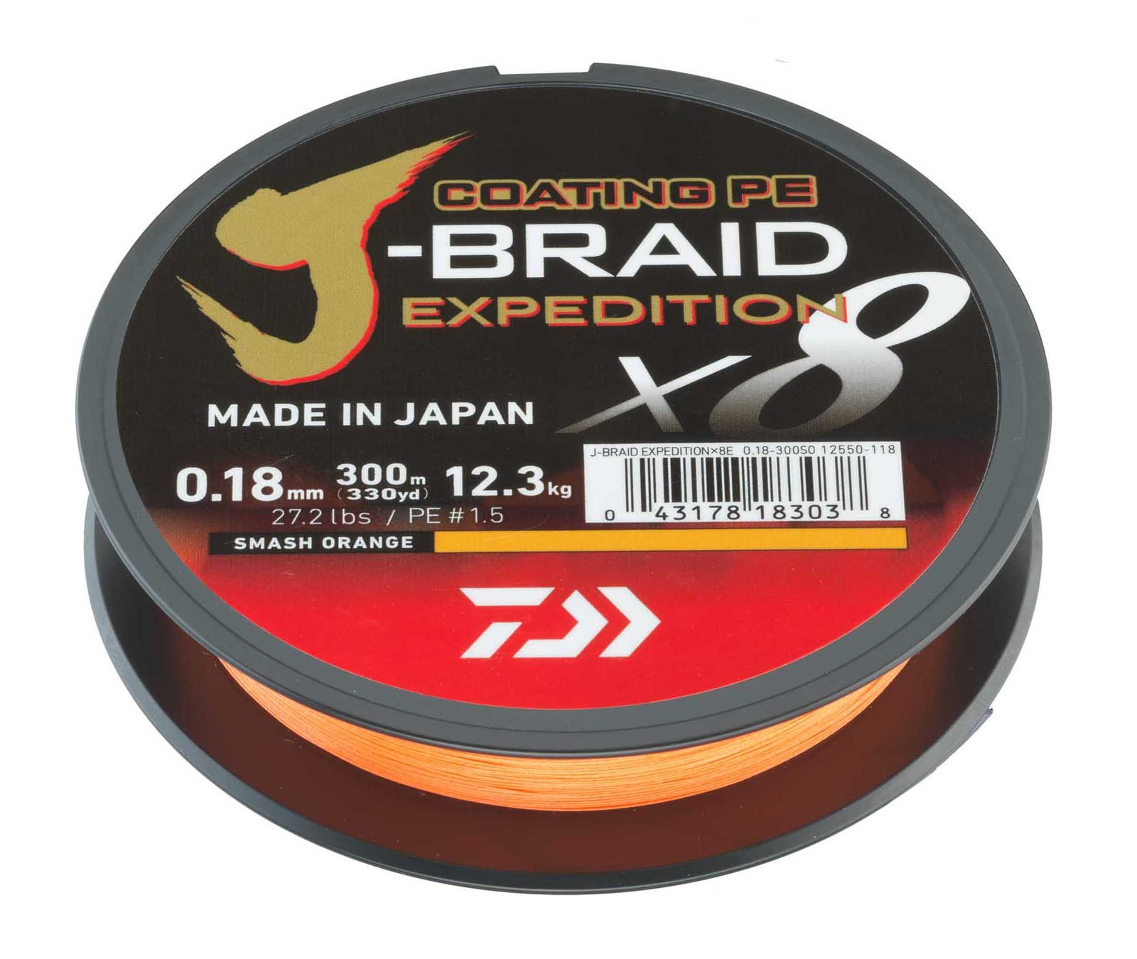 Daiwa J-Braid Expedition X8E 013mm 84Kg 300m smash orange geflochtene Schnur 9290₽