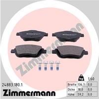 Vorderachse Zimmermann 24883.180.1 Bremsbelagsatz, Scheibenbremse FüR CitroËN,Ds
