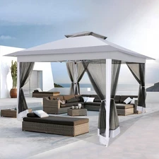 12x12 Pop up Gazebo with Mosquito Netting Waterproof Outdoor Patio Screen Tent