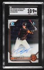 2022 Bowman Chrome Prospect Auto Diego Velasquez #CPA-DV SGC 9 MINT Auto 11s9