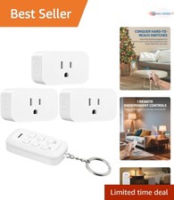 Wireless Remote Outlets Switch 15A 1875W No Interference 100FT Range