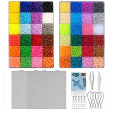 48-Color Fuse Beads Kit - 2.6mm Mini Small Iron Beads Melting Beads for Aldul...