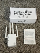 WiFi Extender 1200Mbps Dual-Band 2.4G/5G Repeater Up to 12,880 Sq.ft 105 Devices