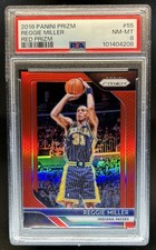 2018-19 Panini Prizm Reggie Miller Prizm Red #/299 Pacers PSA 8