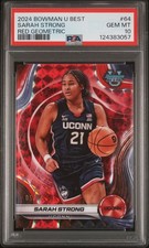 2024 BOWMAN UNIVERSITY BEST RED GEOMETRIC #64 SARAH STRONG 5/10 PSA 10