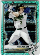 2021 Bowman Nick Allen Chrome Prospects Aqua Shimmer Refractor #/125 #BCP-147