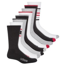 Club Room Men's Crew Multi/White 8-Pack Sports Cushioned Socks Shoe Size 7-12