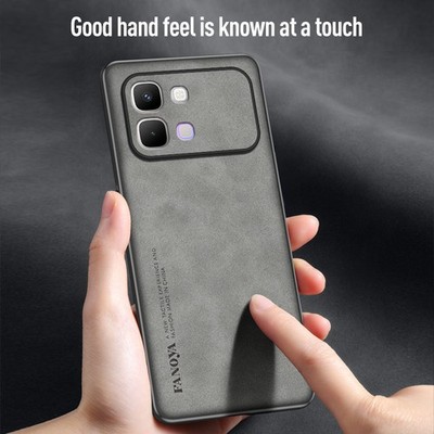 For Infinix Note Edge, Shockproof Phone Case Retro Leather Matte Soft TPU Cover