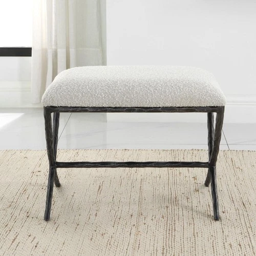 Uttermost 23750 Brisby Distressed Charcoal and Warm Gray Bench - Picture 2 of 6