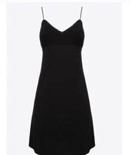 THEORY BETTINA Mixed Rib Slip Dress in Black sz. Medium NWT 335