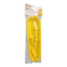 Corn On The Cob BBQ Skewers Tray 6Pcs Set Dishes Server Holder Prongs Forks - 9C