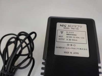 Official NEC PC Engine Core Grafx  AC Adapter PAD-105 Power Supply 9V 650mA #i31